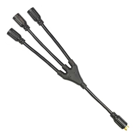 Superior Electric Outlet Strip, STW, L5-20R, L5-20P, 2 ft., Black SE1537